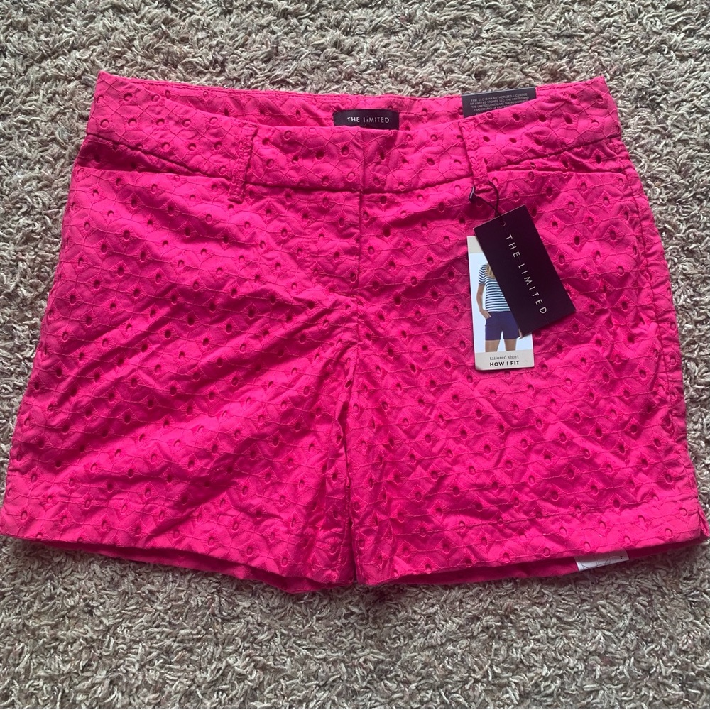 The Limited hot pink eyelet shorts. size 4. Stretch, 5” inseam. Never worn.